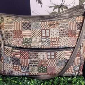 Vtg Patchwork Tapestry Quilt W/ Keychain By Sas